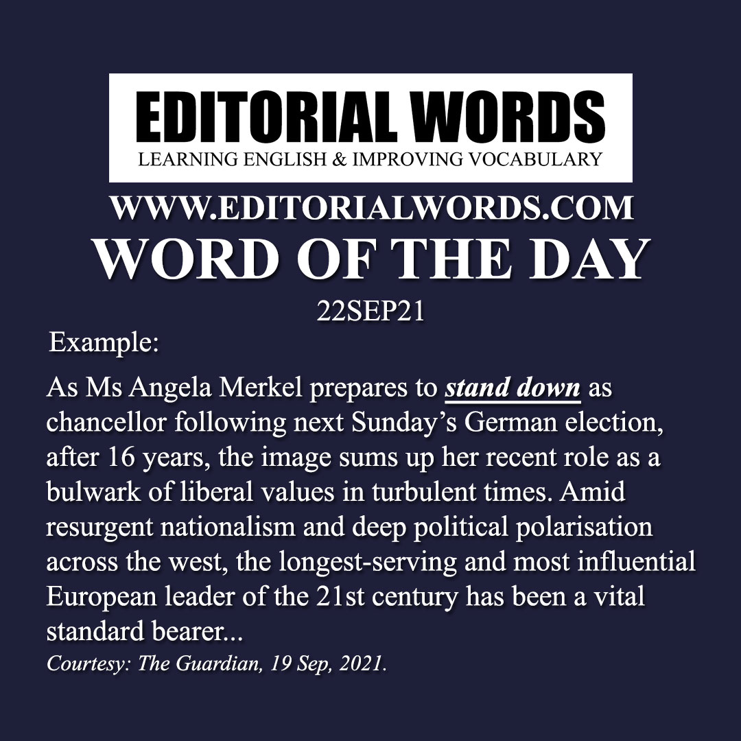 Word of the Day (stand down)-22SEP21