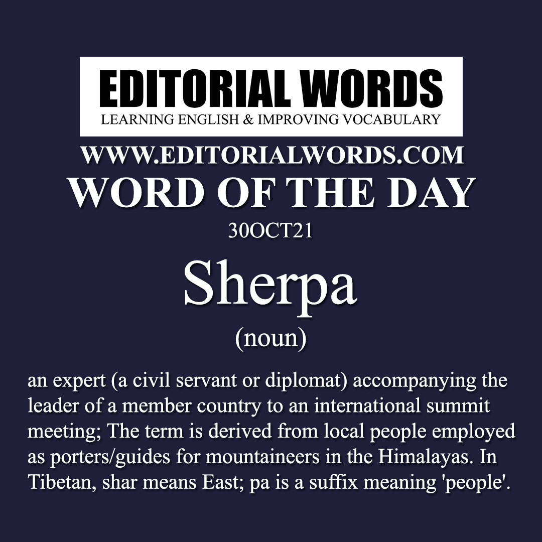 Word of the Day (Sherpa)-30OCT21