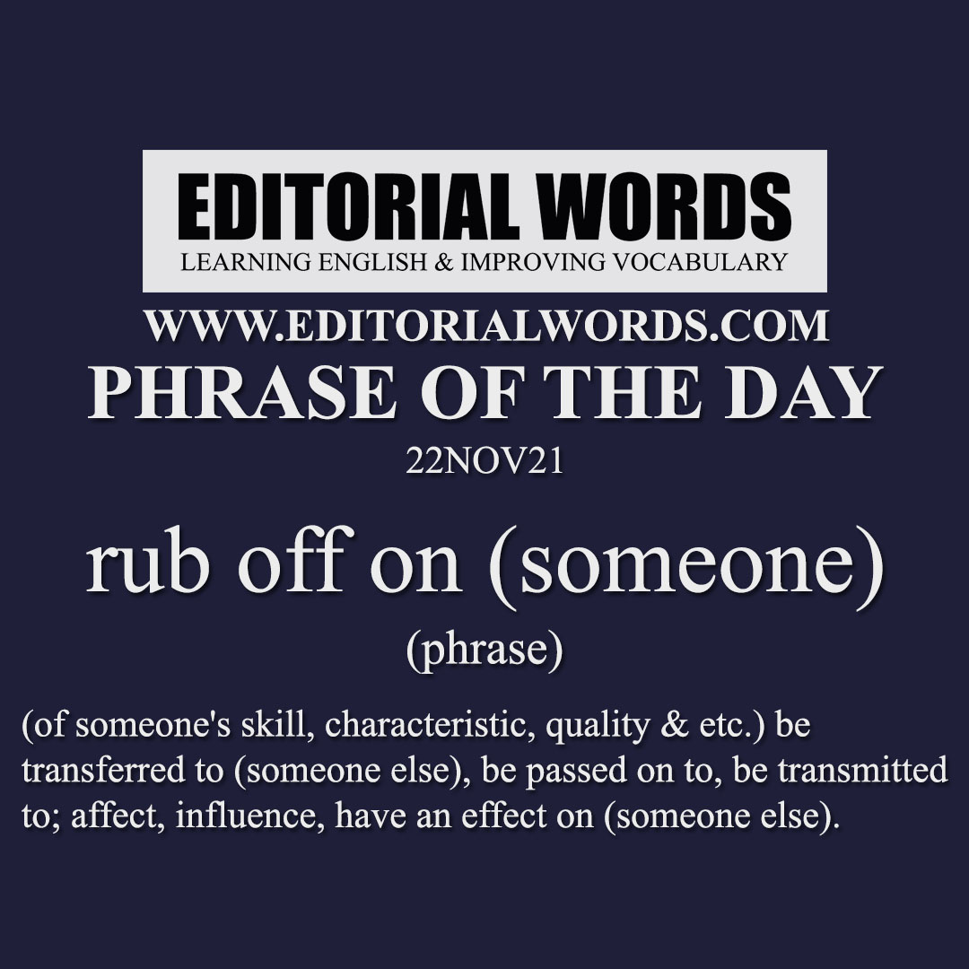 Rub Off Meaning In English