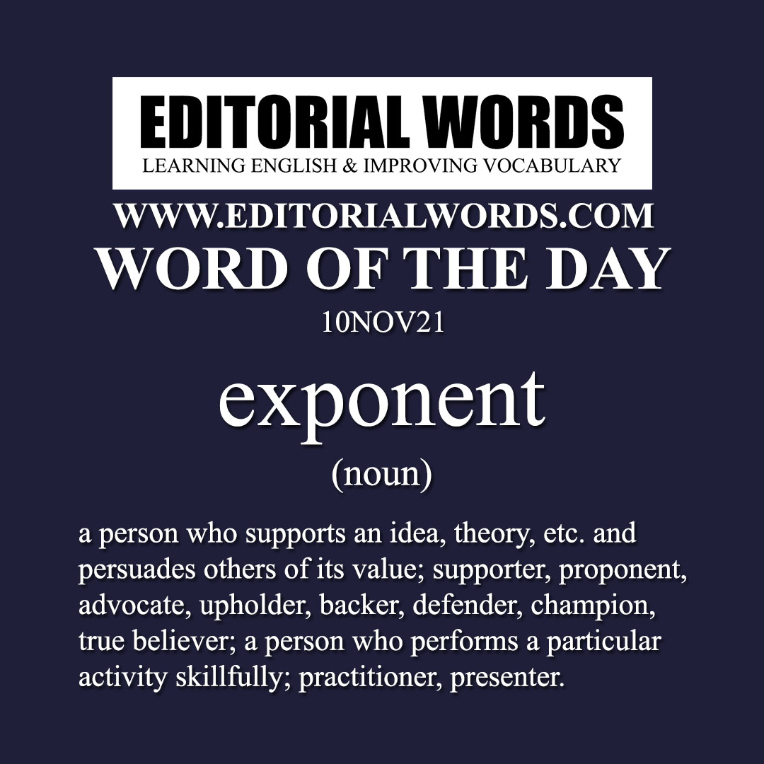 Word of the Day (exponent)-10NOV21