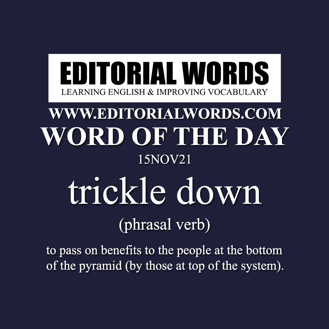 Word of the Day (trickle down)-15NOV21