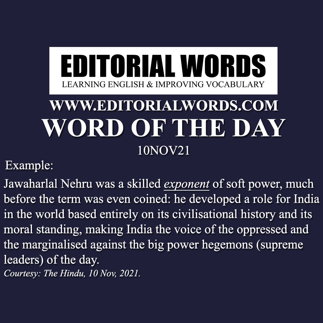 Word of the Day (exponent)-10NOV21