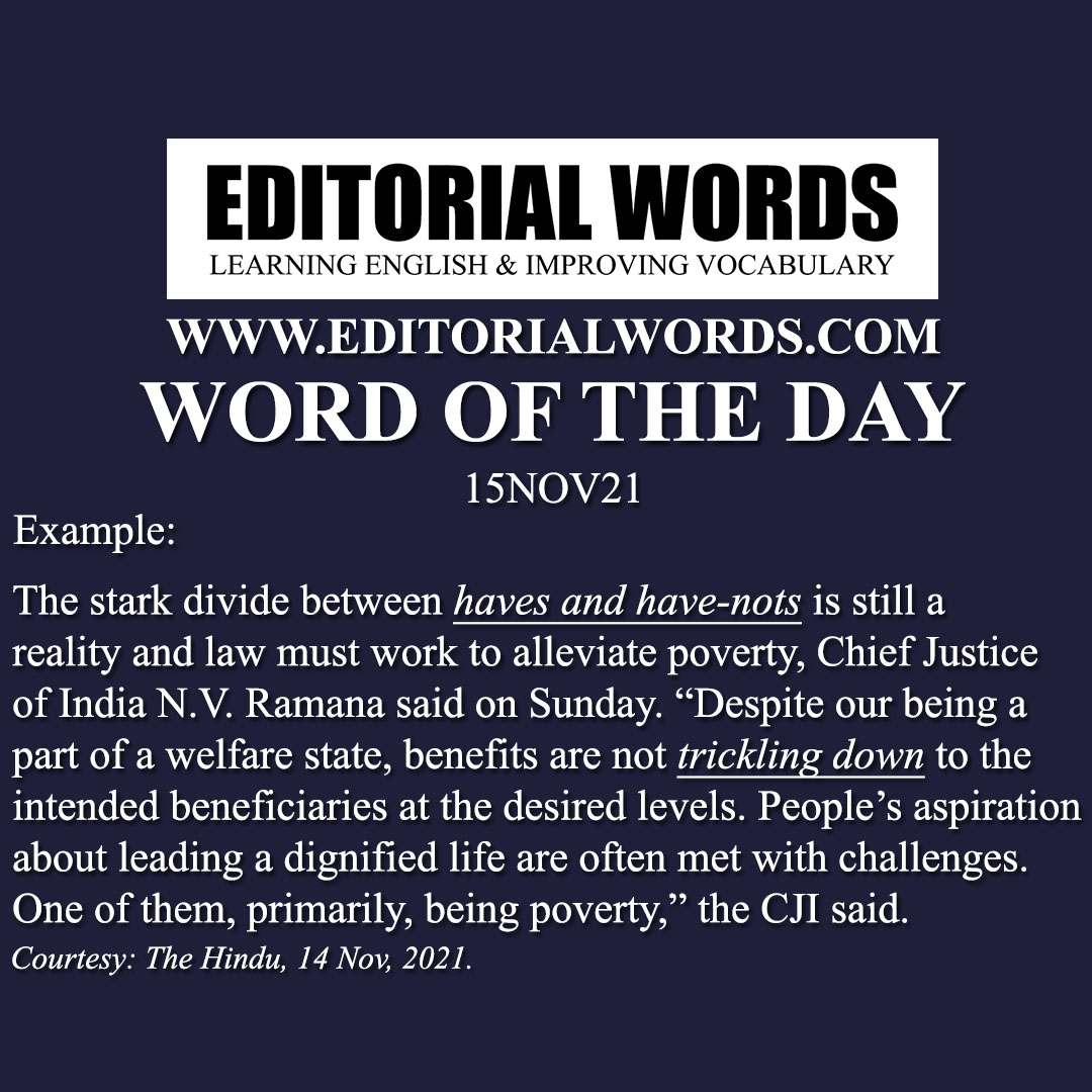 Word of the Day (trickle down)-15NOV21