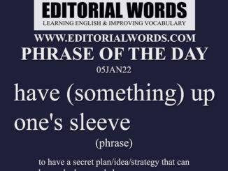 Phrase of the Day (have (something) up one's sleeve)-05JAN22