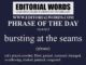 Phrase of the Day (bursting at the seams)-18JAN22