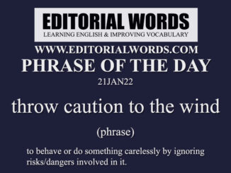 Phrase of the Day (throw caution to the wind)-21JAN22