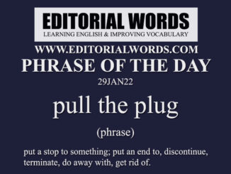 Phrase of the Day (pull the plug)-29JAN22