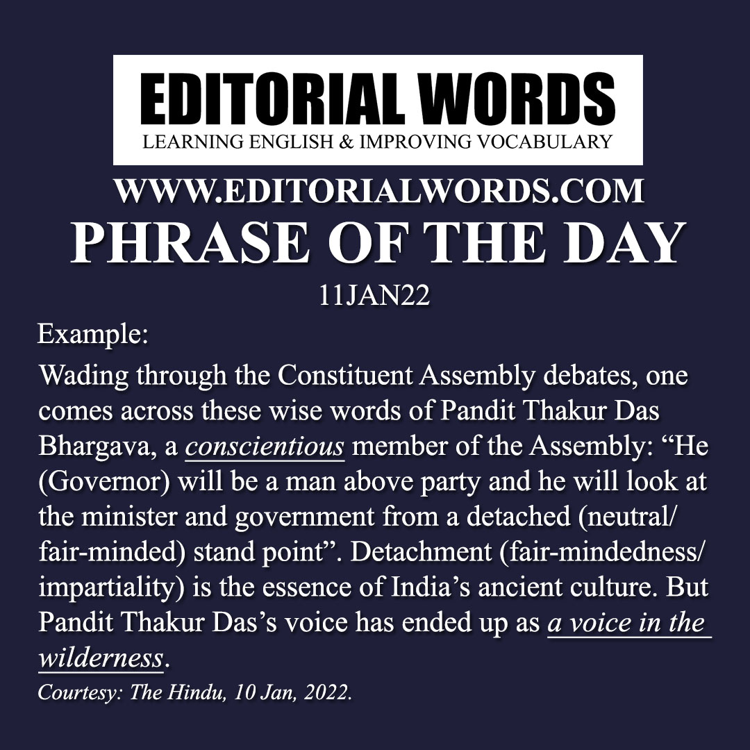 Phrase of the Day (a voice in the wilderness)-11JAN22