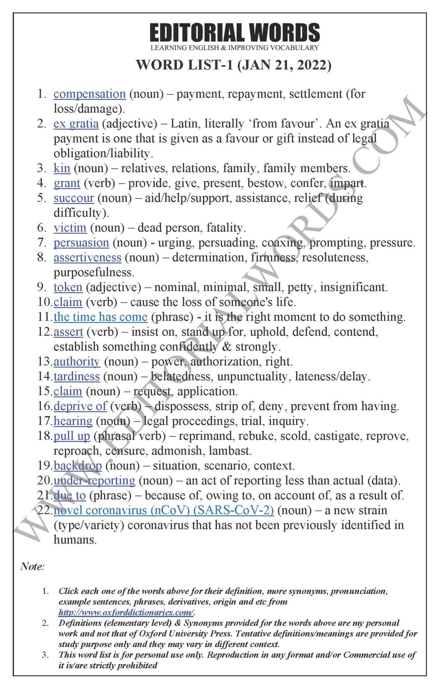 The Hindu Editorial (Court and compensation) – Jan 21, 2022