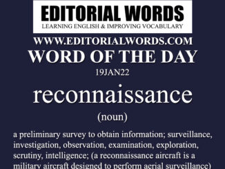 Word of the Day (reconnaissance)-19JAN22