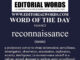 Word of the Day (reconnaissance)-19JAN22