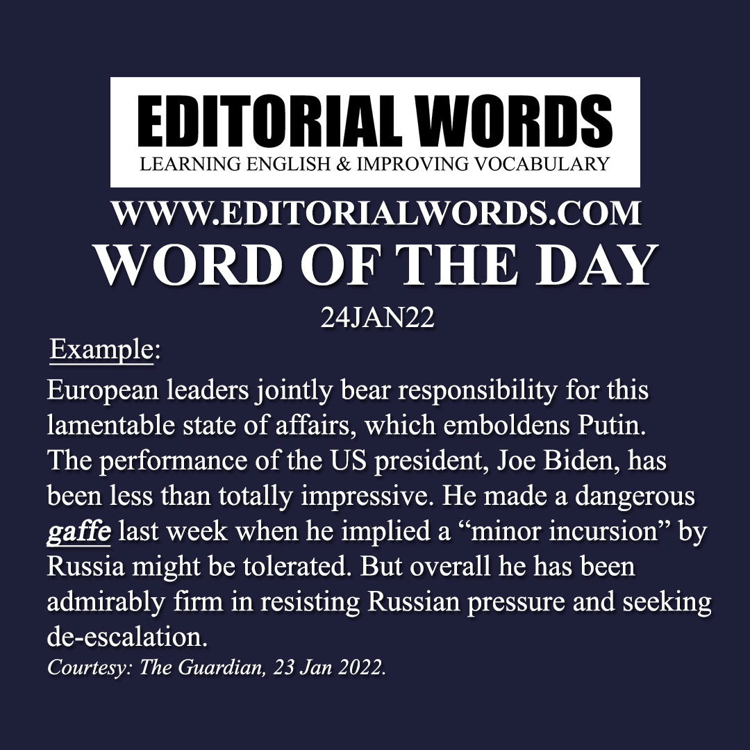 Word of the Day (gaffe)-24JAN22