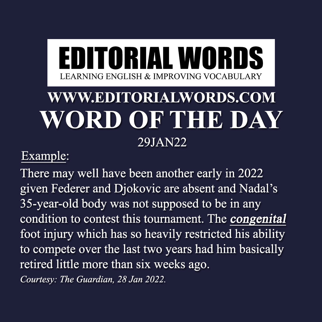 Word of the Day (congenital)-29JAN22