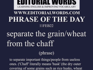 Phrase of the Day (separate the grain/wheat from the chaff)-11FEB22