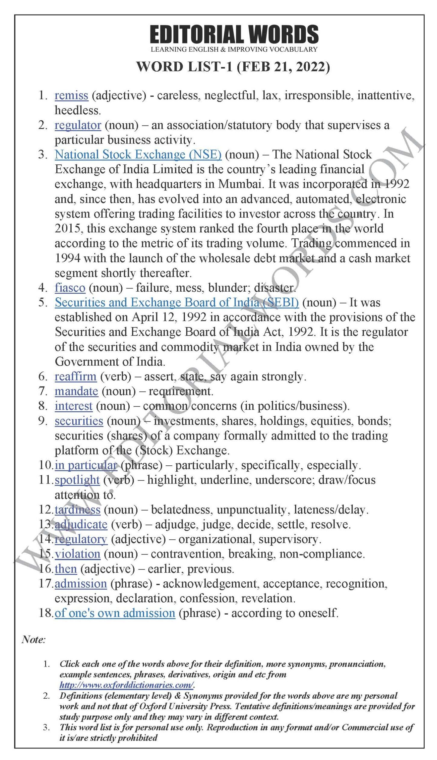 The Hindu Editorial (Remiss regulator) – Feb 21, 2022