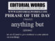 Phrase of the Day (anything but)-23MAR22