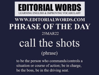 Phrase of the Day (call the shots)-25MAR22