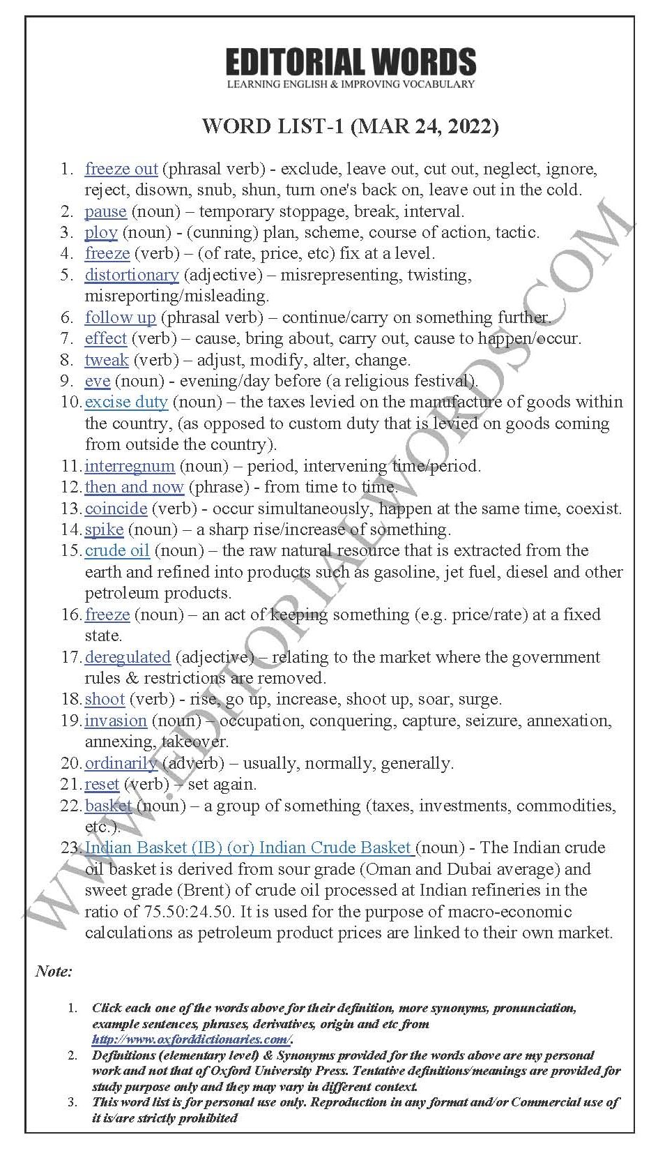 The Hindu Editorial (Freeze out) – Mar 24, 2022