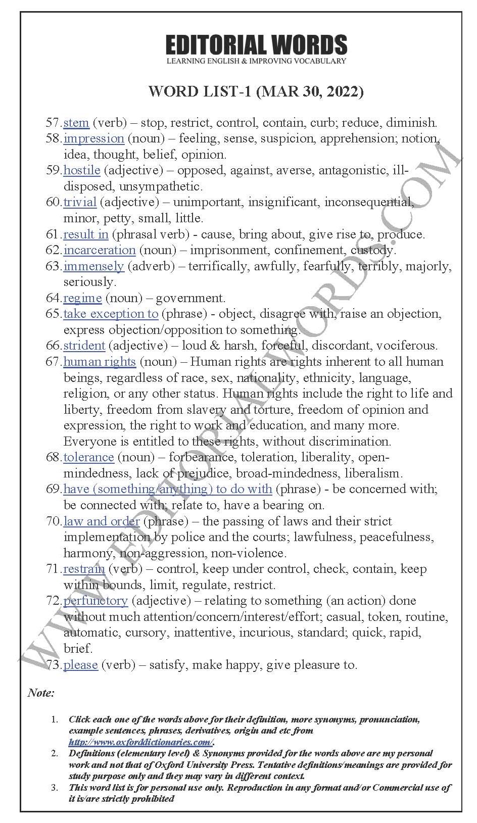 The Hindu Editorial (Without sufficient cause) – Mar 30, 2022