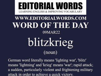 Word of the Day (blitzkrieg)-09MAR22