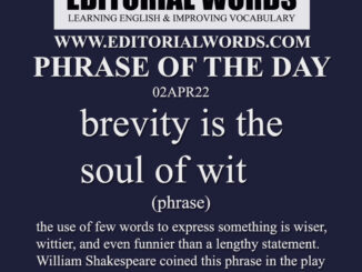 Phrase of the Day (brevity is the soul of wit)-02APR22