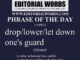 Phrase of the Day (drop/lower/let down one's guard)-11APR22