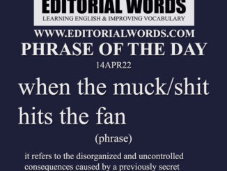 Phrase of the Day (when the muck/shit hits the fan)-14APR22