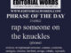 Phrase of the Day (rap someone on the knuckles)-27APR22