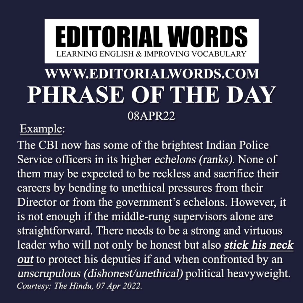 phrase-of-the-day-stick-one-s-neck-out-08apr22-editorial-words