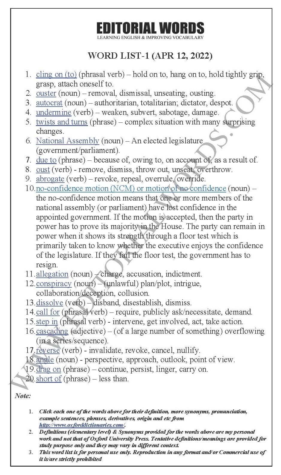 The Hindu Editorial (Clinging on) – Apr 12, 2022