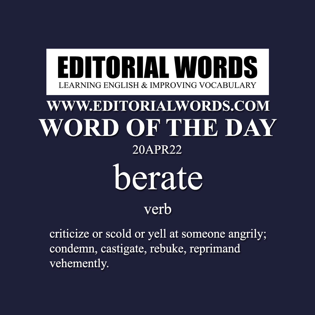 Word of the Day (berate)-20APR22