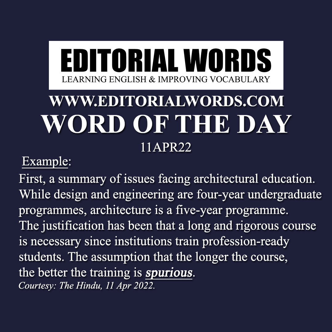 Word of the Day (spurious)-11APR22