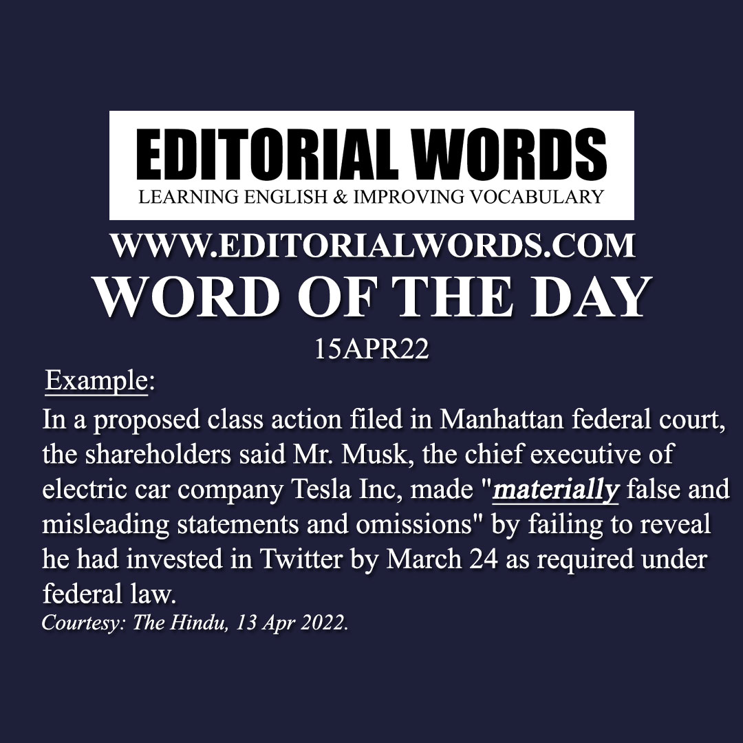 Word of the Day (materially)-15APR22