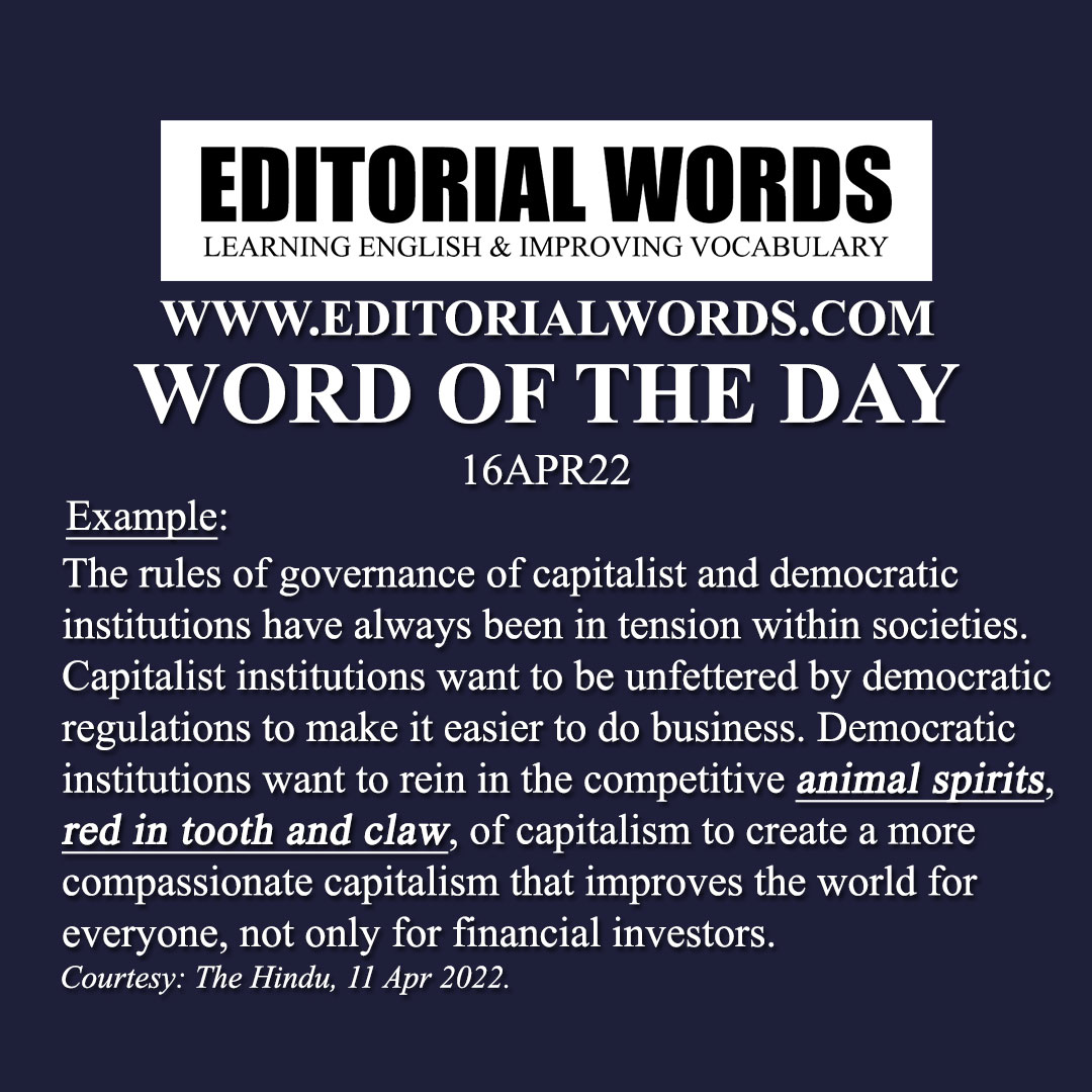 Word of the Day (animal spirits)-16APR22