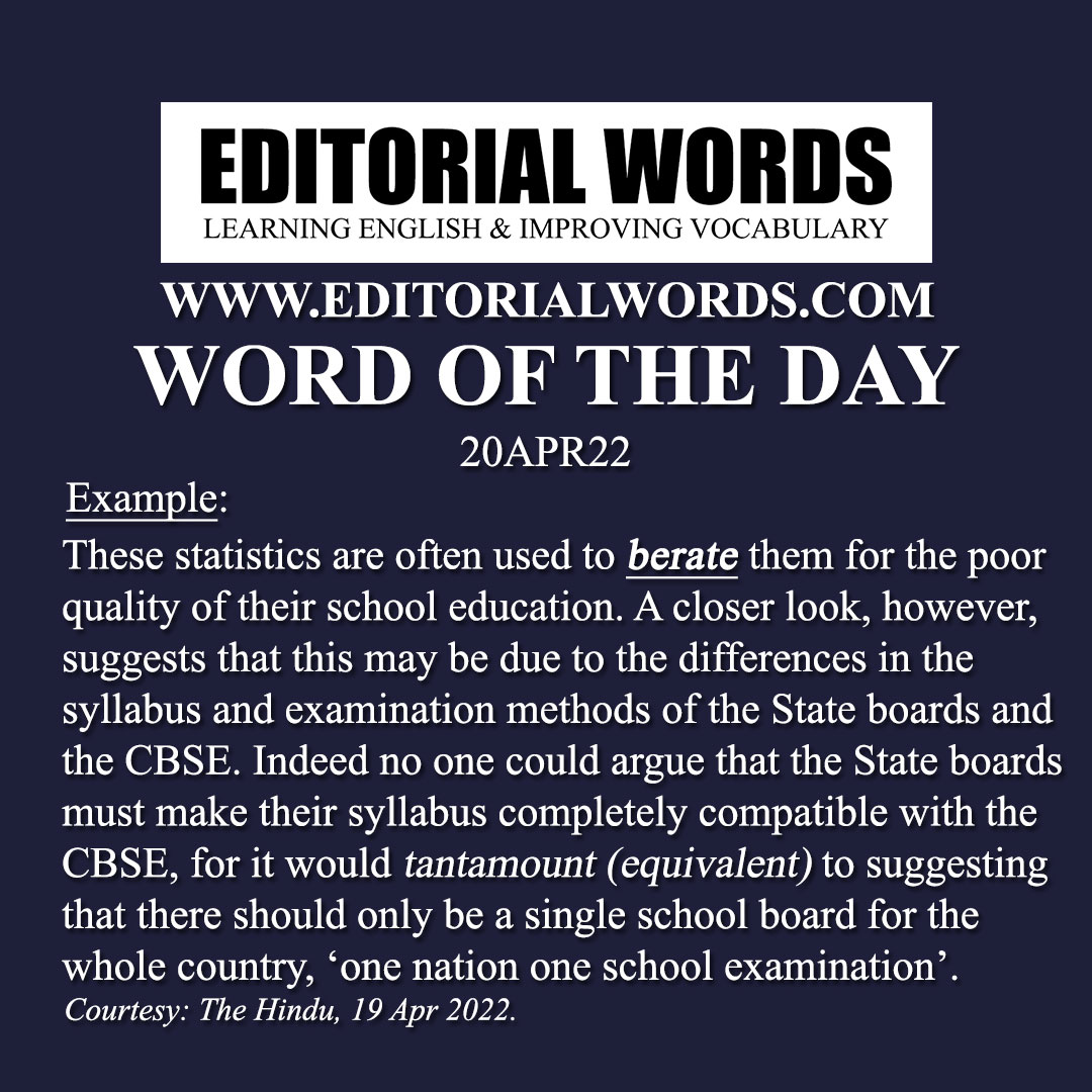 Word of the Day (berate)-20APR22