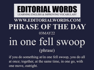 Phrase of the Day (in one fell swoop)-03MAY22