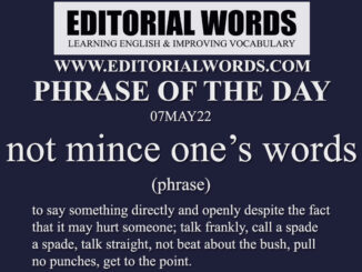 Phrase of the Day (not mince one’s words)-07MAY22