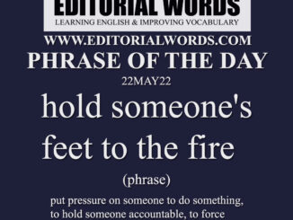 Phrase of the Day (hold someone's feet to the fire)-22MAY22