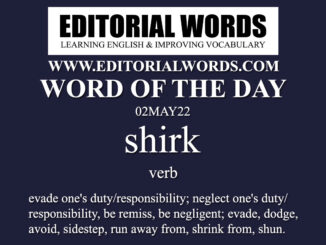 Word of the Day (shirk)-02MAY22