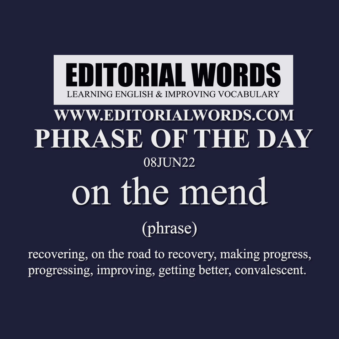 Phrase of the Day (on the mend)-08JUN22