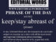 Phrase of the Day (keep/stay abreast of)-16JUN22