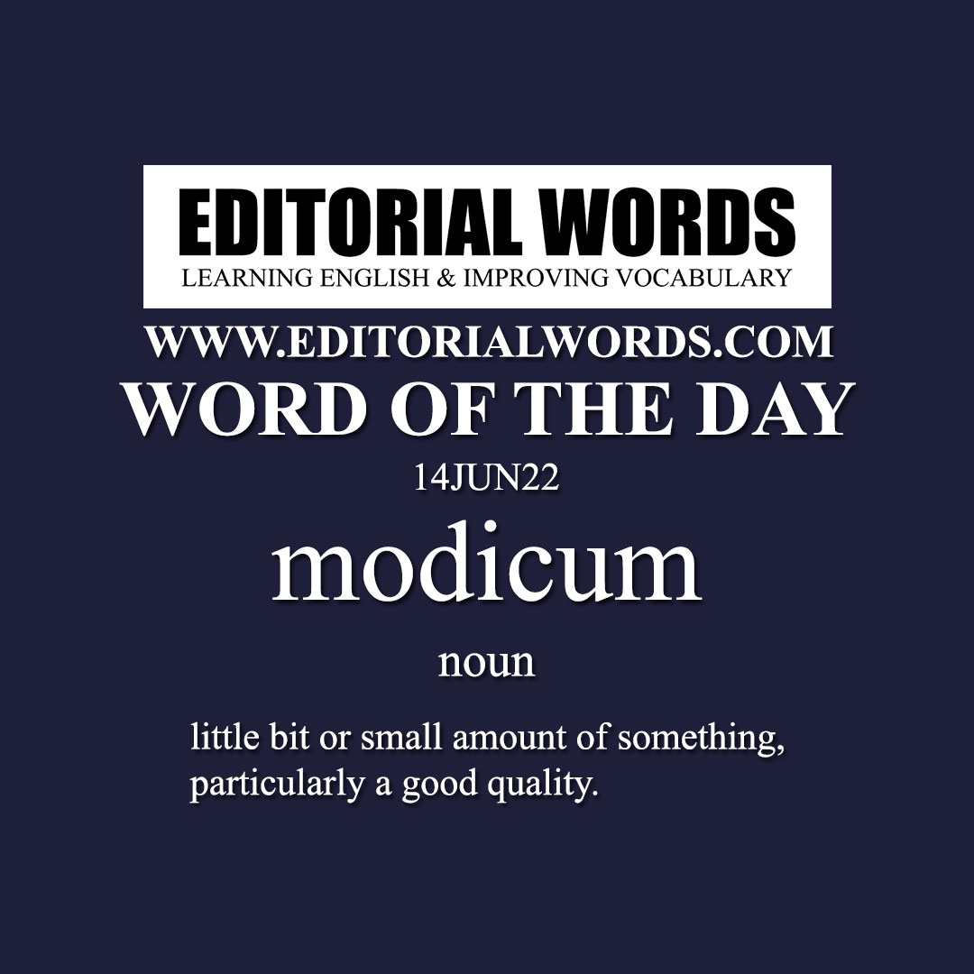 Word of the Day (modicum)-14JUN22