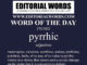 Word of the Day (pyrrhic)-27JUN22