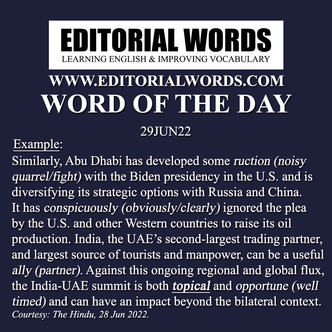 Word of the Day (topical)-29JUN22