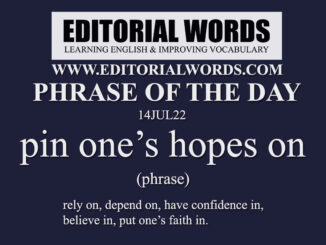 Phrase of the Day (pin one’s hopes on)-14JUL22