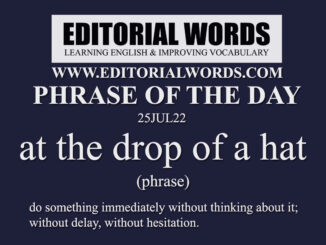 Phrase of the Day (at the drop of a hat)-25JUL22