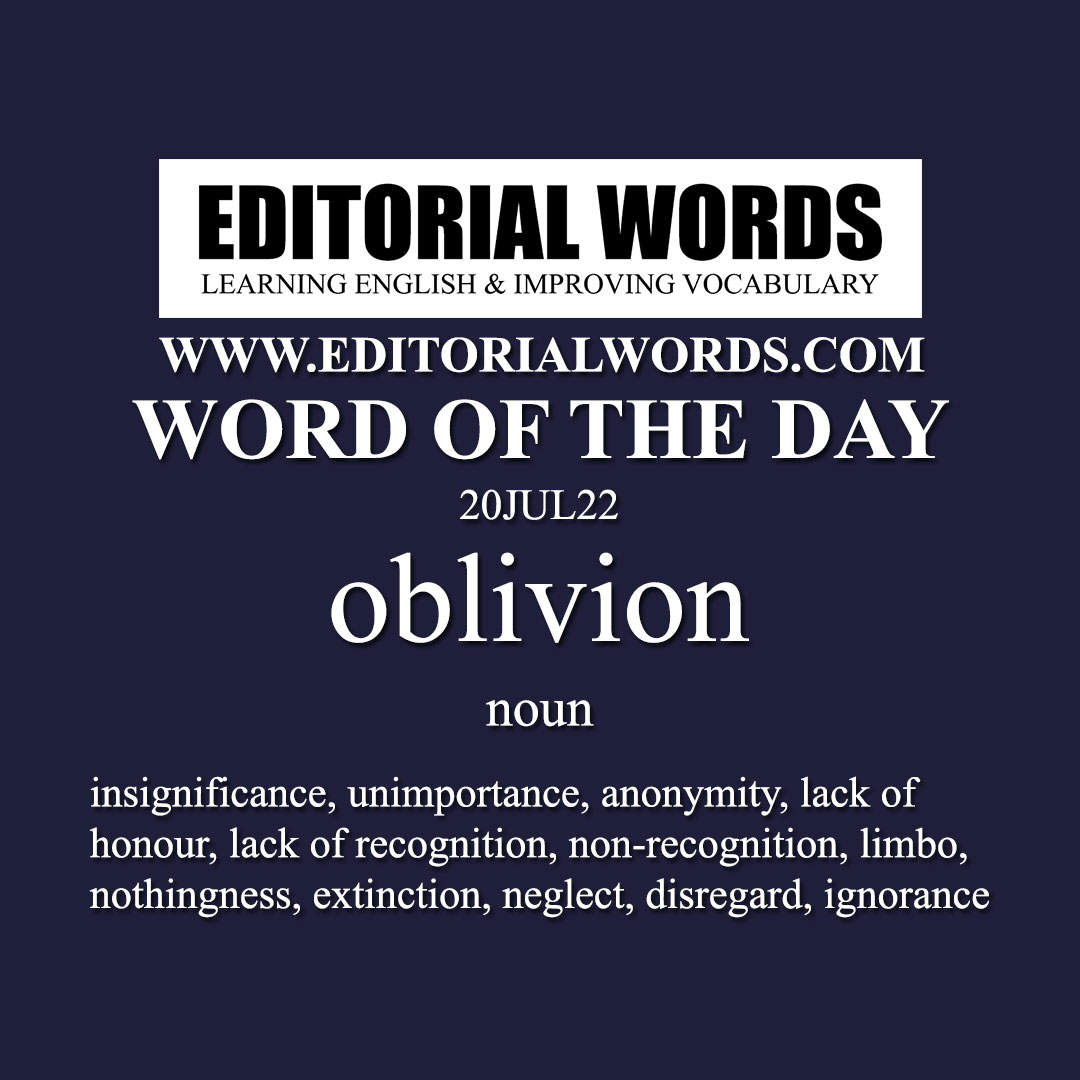 Word of the Day (oblivion)-20JUL22