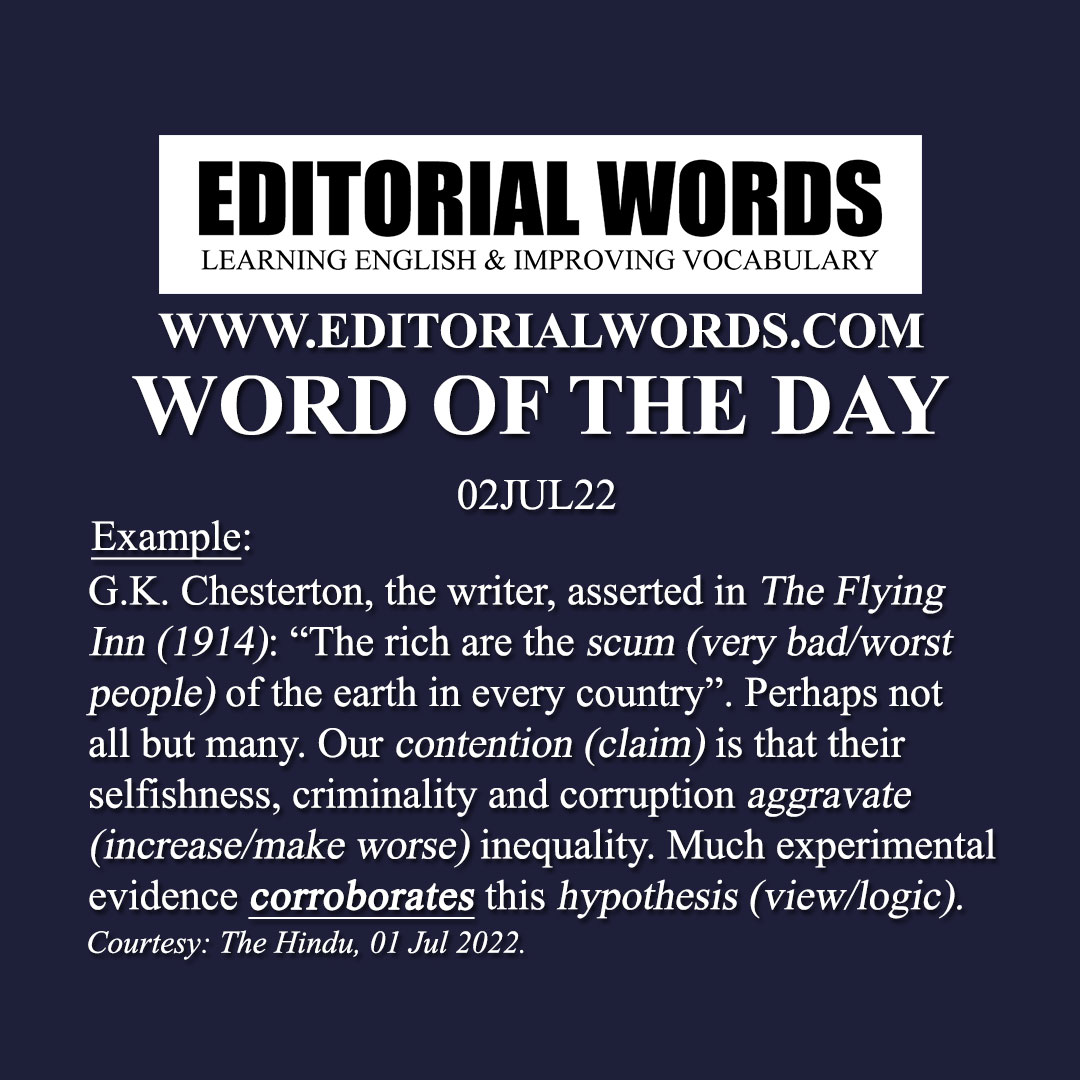 Word of the Day (corroborate)-02JUL22