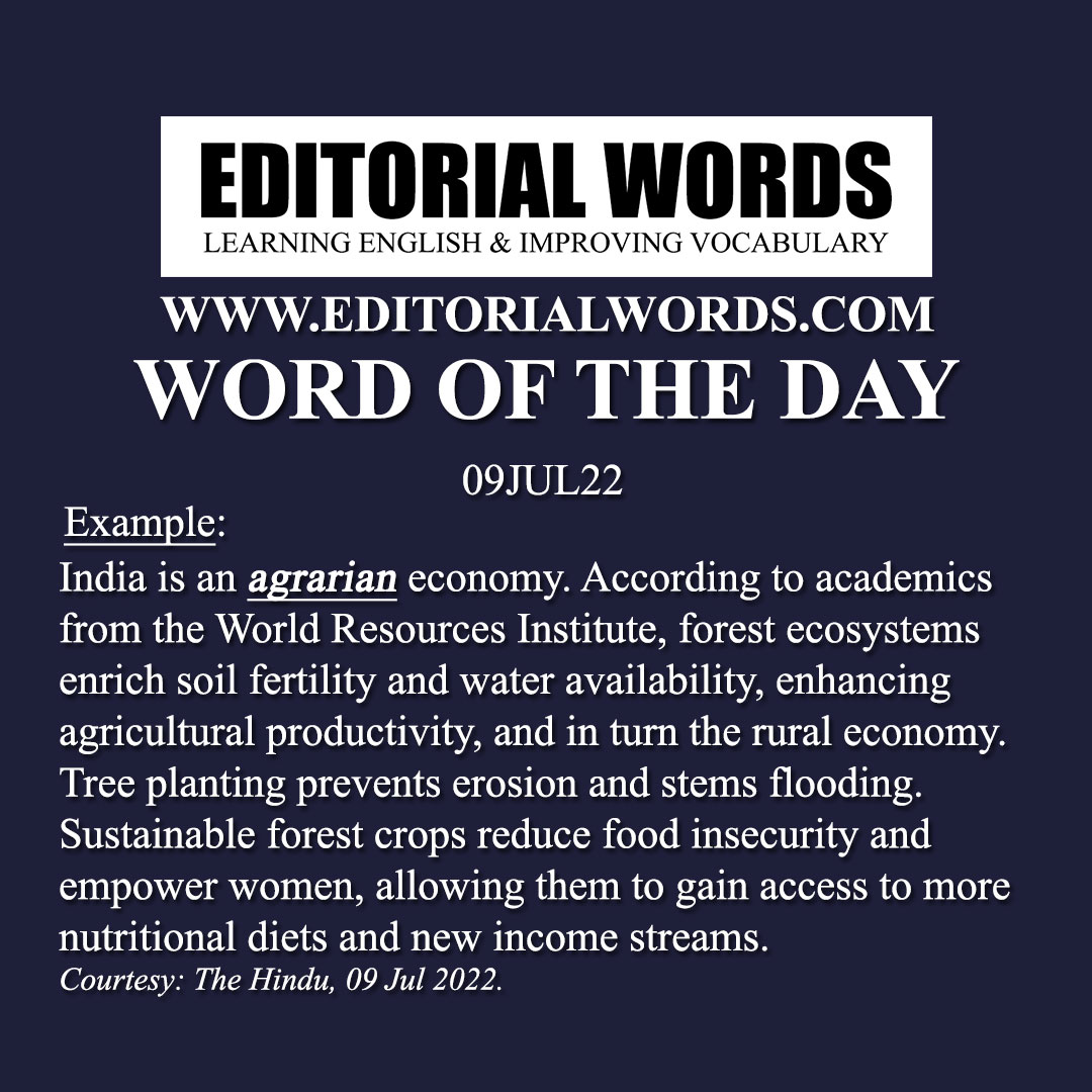 Word of the Day (agrarian)-09JUL22