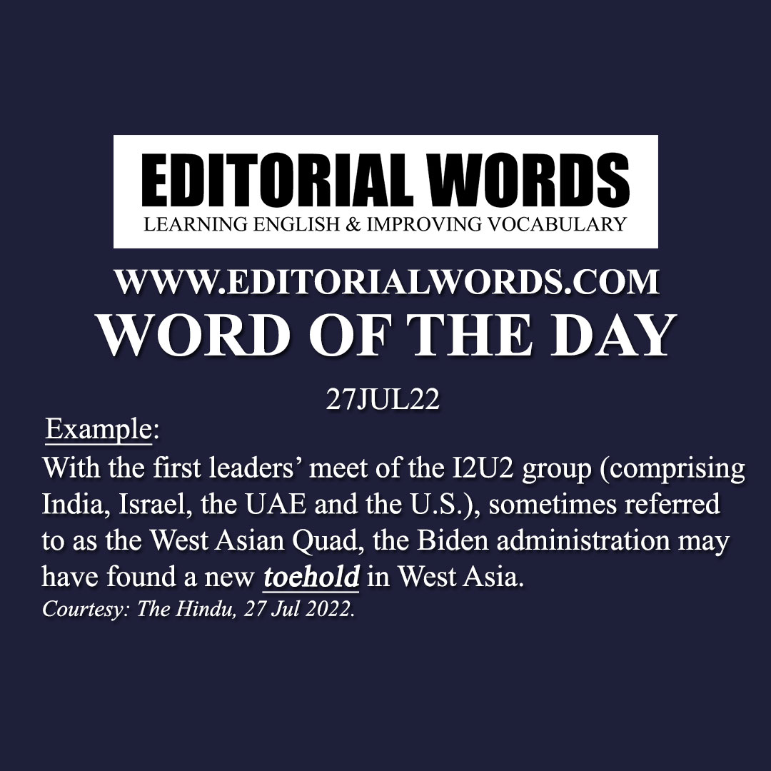 Word of the Day (toehold)-27JUL22